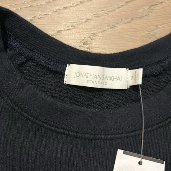 Jonathan Simkhai Channing Terry Shoulder Pad Sweatshirt Bodysuit - Picture 2 of 4